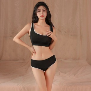 纯欲背心短裤户外运动风格内衣女新款性感日系体操服