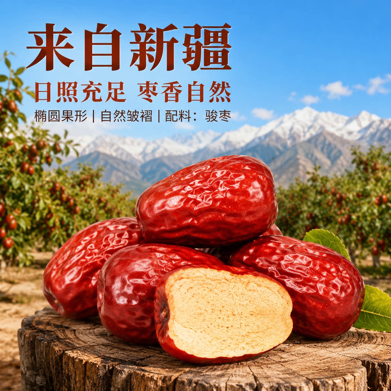 新疆直发大枣子自然晾晒骏枣红枣泡水喝干果零食特产肉厚核小煲汤