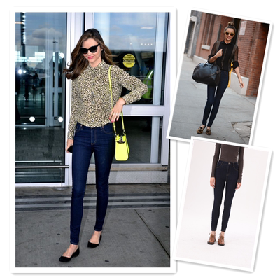 春季高腰深蓝色紧身小脚牛仔裤