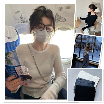 HanesxKarlal超薄圆领羊毛衫