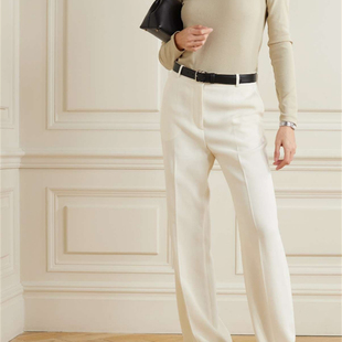 国内现货 长袖 25春夏 大圆领舒适弹力罗纹修身 T恤 TOTEME 小喜家