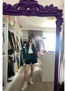 CottonCitizen黑色棉毛边短裤