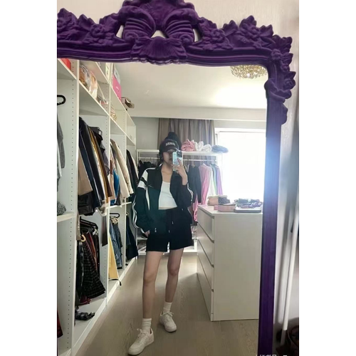 CottonCitizen黑色棉毛边短裤