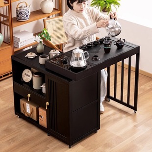 移动小型茶桌茶水柜家用放阳台泡茶桌茶台一体茶几桌子喝茶全套