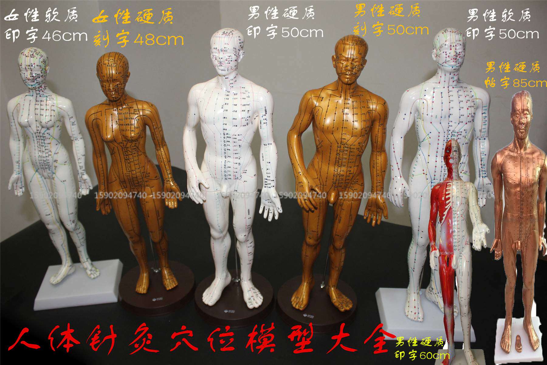 拔罐按摩经络通软硬纯铜人体模型