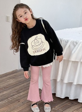 Ambb艾摩贝贝女童2024秋季新品儿童贴布卫衣