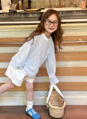 Ambb艾摩贝贝女童2024夏季新品儿童条纹防晒衣