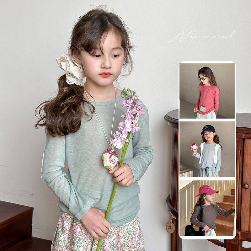 Ambb艾摩贝贝女童2025春季新品儿童轻薄防晒长袖T恤