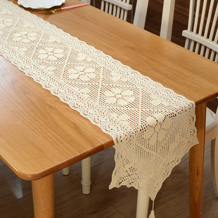 美式田园镂空餐桌布桌旗装饰布艺茶几垫电视柜五斗橱餐边柜盖布