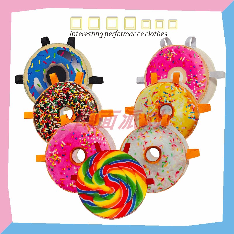 万圣节儿童节创意cosplay大人小孩可爱甜甜圈冰淇淋棒棒糖人偶服