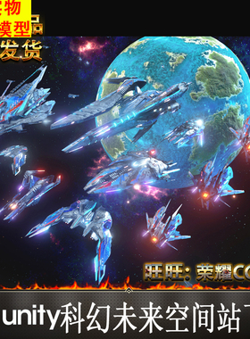 Unity3d科幻未来虚幻流浪地球飞船飞艇战舰Spaceships Vol.#06