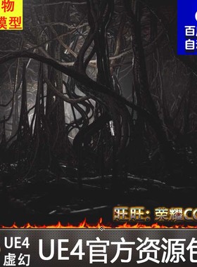 UE5虚幻4恐怖蠕动样条线爬虫森林场景资源素材Slithering Lair