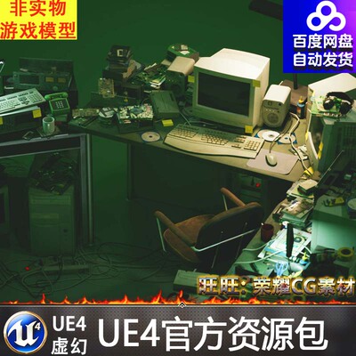 UE5虚幻5 Apartment Tech Props 公寓房间卧室办公电脑桌场景5.0