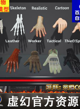 UE4 虚幻5 手套手掌手部机械手皮手套Hand Tracking Asset Bundle