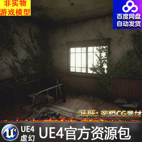 UE4虚幻4 Forgotten Hotel写实废弃末日丧尸旅馆酒店危楼房间场景