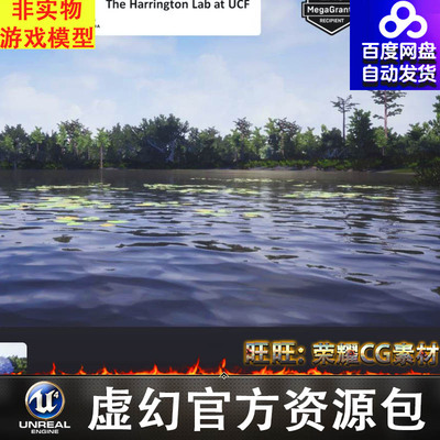 UE5沼泽湿地湖泊池塘场景Subtropical Waterbody Habitat Brush