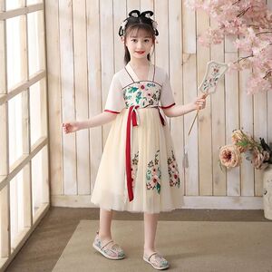 女童汉服夏装儿童连衣裙2025新款洋气古风唐装中国风公主裙仙女裙