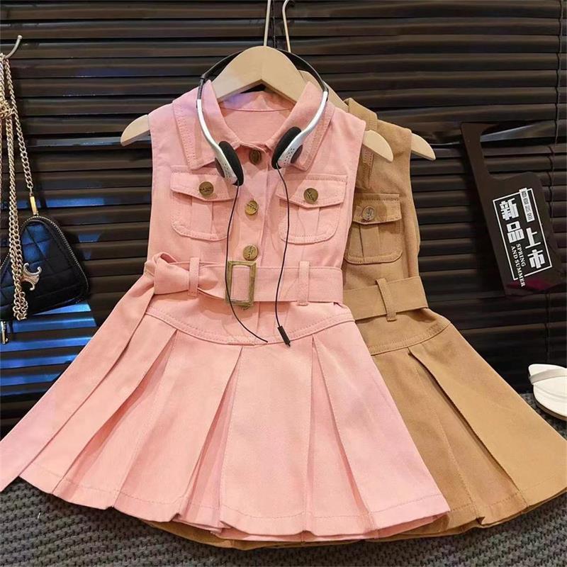 女童连衣裙夏装2025新款韩版牛仔裙公主裙洋气女宝宝无袖背心裙子