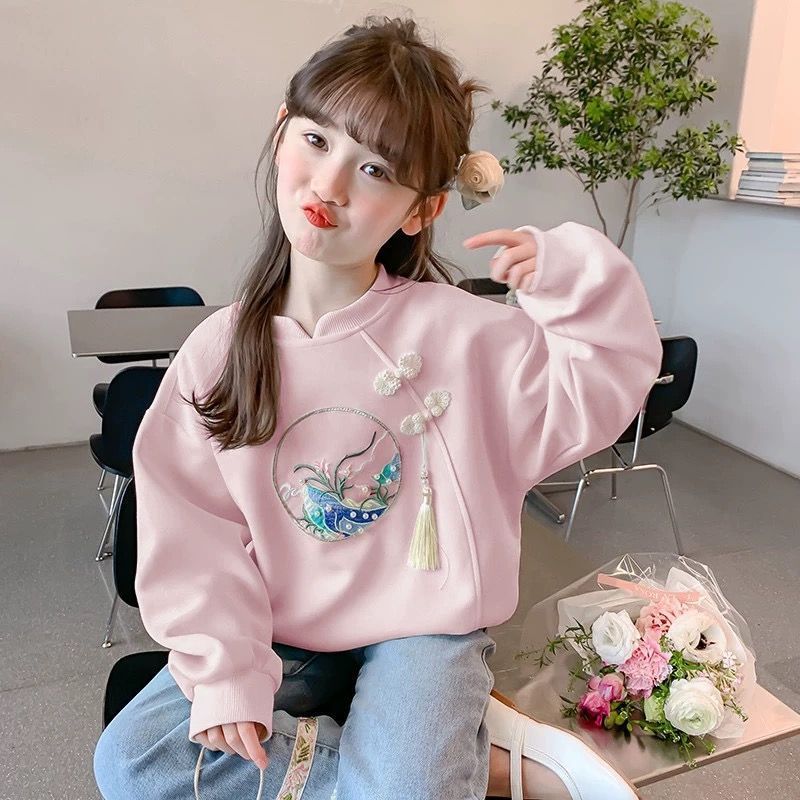 女童卫衣秋装新中式小女孩上衣潮