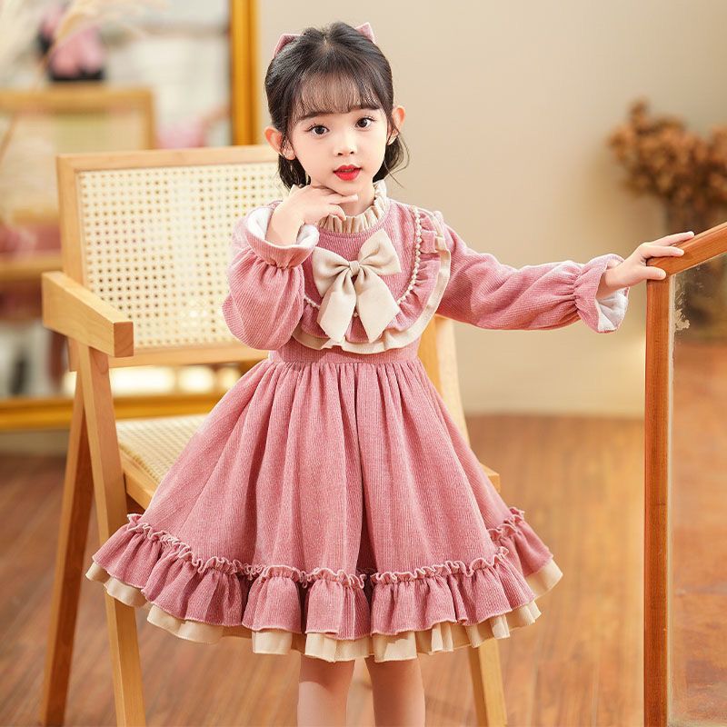 女童连衣裙秋冬季加厚公主裙子