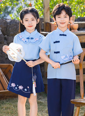 学生校服女小学学生夏学院风男生套装儿童幼儿园园服校服班服短袖
