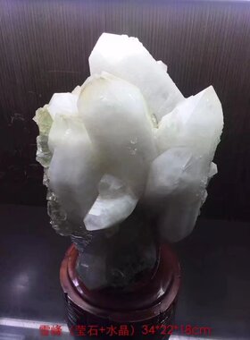 萤石Fluorite + 水晶 精品矿物晶体矿物标本矿石原石宝石观赏石