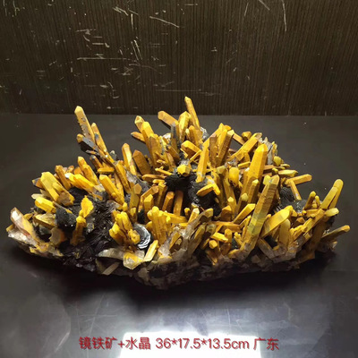 镜铁矿Hematite +水晶 精品矿物晶体矿物标本矿石原石宝石观赏石