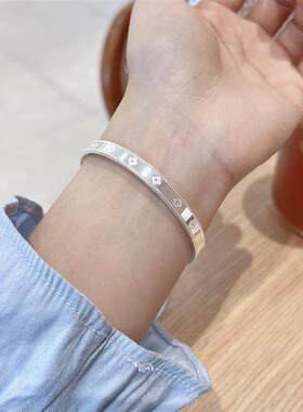 纯银手镯女万花筒幸运四