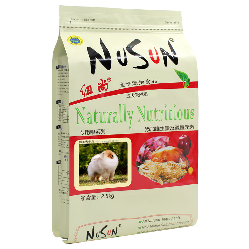 NuSun/纽尚 博美专用狗粮 成犬天然粮2.5kg