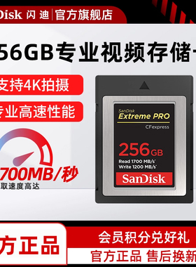 闪迪CFexpress TypeB存储卡高速CFB卡相机内存卡CFEB卡256G