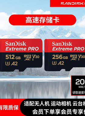 闪迪256G内存卡大疆action6/5pro存储卡sd卡pocket3闪存卡tf卡