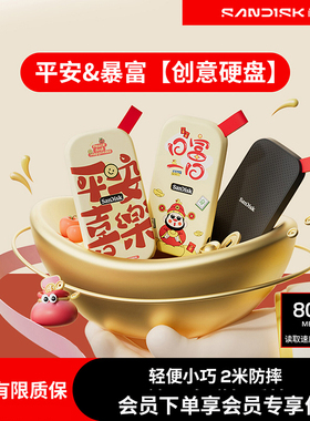 闪迪E30移动固态硬盘1t便携式电脑笔记本加密手机两用大容量硬盘