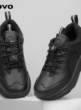 UOVO男童鞋子春秋季牛二层皮黑色小皮鞋英伦风男童鞋