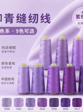 紫色系402柳青牌线高速涤纶制衣刺绣花绗缝拷边家用手缝线宝塔线
