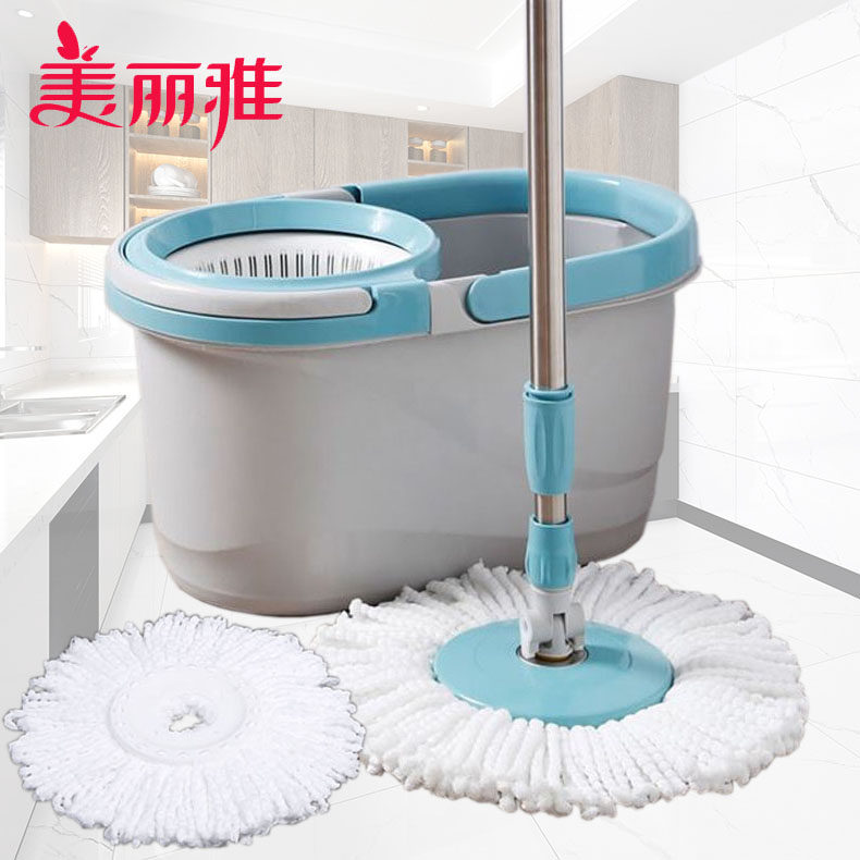 美丽雅旋转甩水拖把双驱动可拆蓝拖布懒免手洗墩布地拖擦地板包邮