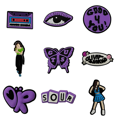 Olivia Rodrigo女歌手软胶洞洞鞋装饰扣鞋花花园鞋上配饰森秋鞋扣