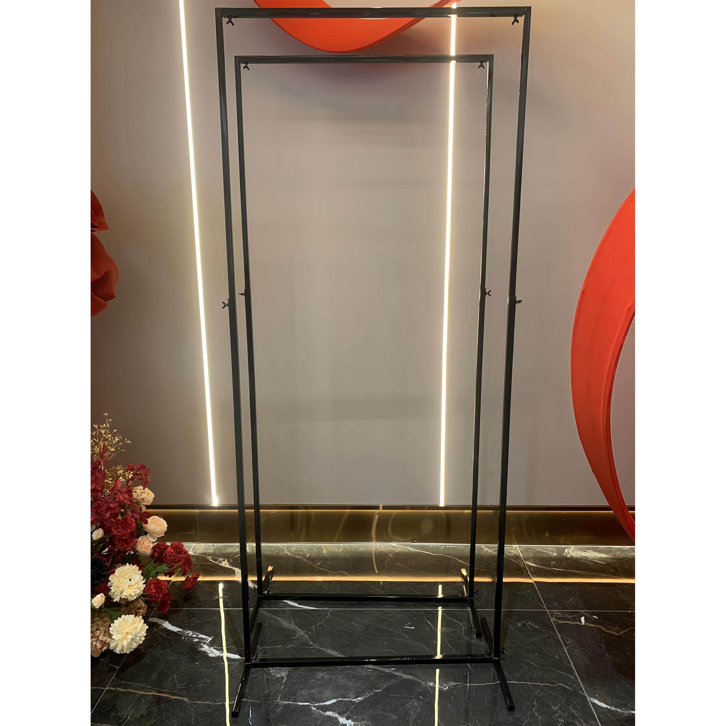 新款婚庆铁艺架子专用支架背景伸缩杆婚庆道具展示架迎宾卷轴挂画