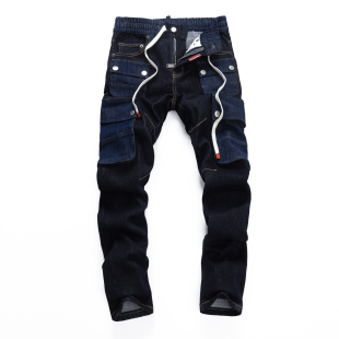 2026秋冬DSQ秋冬弹力男士 破洞潮夜店港风深蓝高品质D2次方男广州