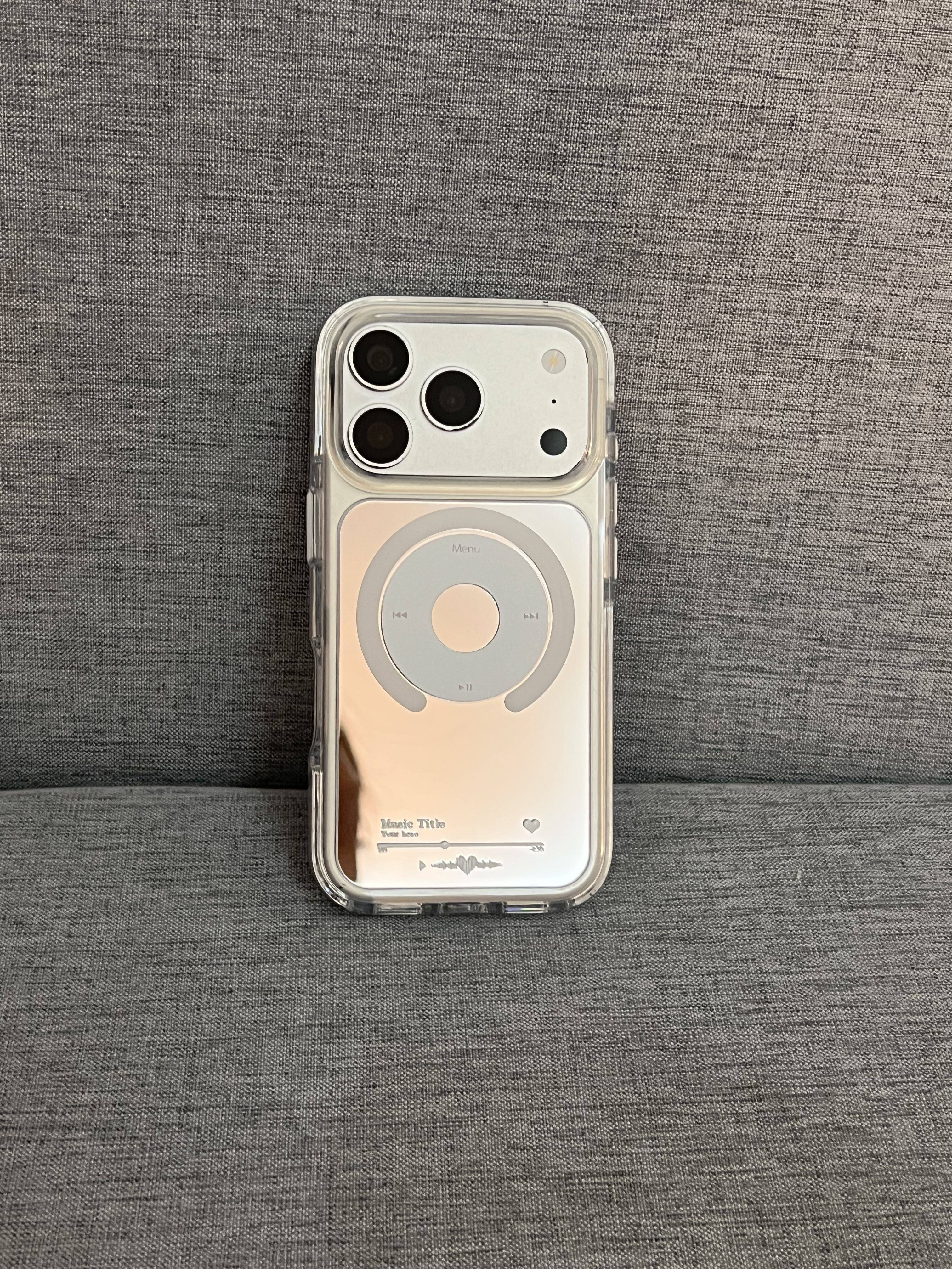 西多士镜面小窗音乐摁键适用于苹果iphone17pro手机壳15可爱16pro保护套