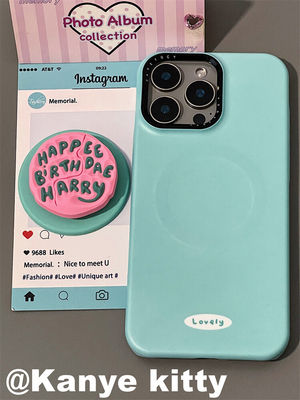 西多士磁吸菲林湖水绿蛋糕支架适用iphone15promax苹果14手机壳13可爱17