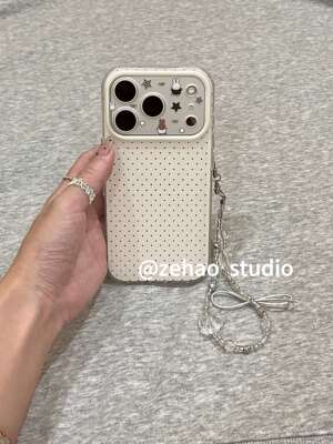 西多士韩系简约白底ins波点适用于苹果17promax手机壳iphone16pro保护套