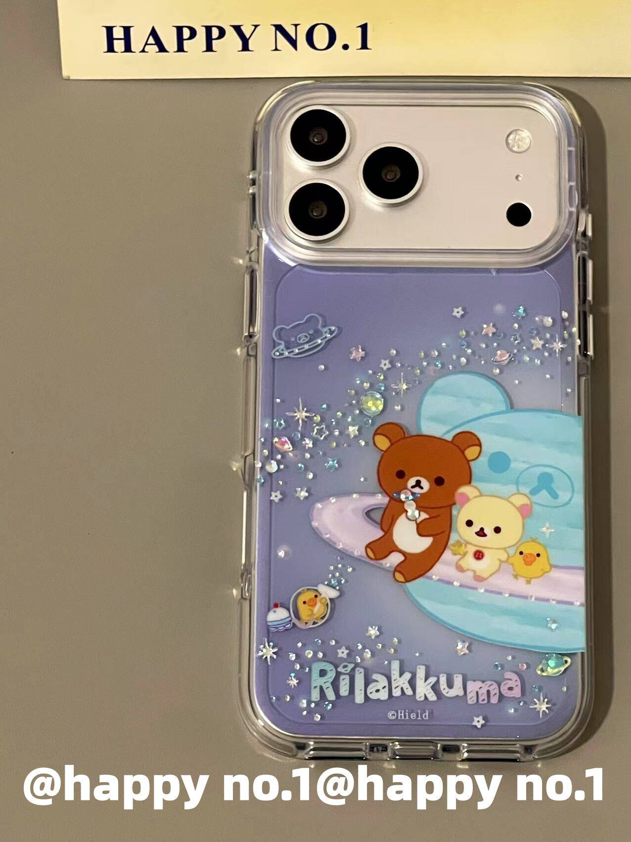 西多士高级感彩色陨石轻松熊星球适用苹果14iPhone13手机壳防摔全包防水17