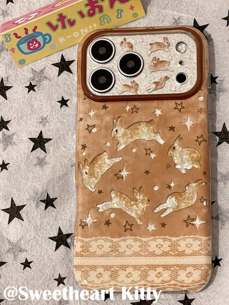 西多士ins古早镭射星星转圈圈兔子适用iphone18promax苹果17手机壳16女
