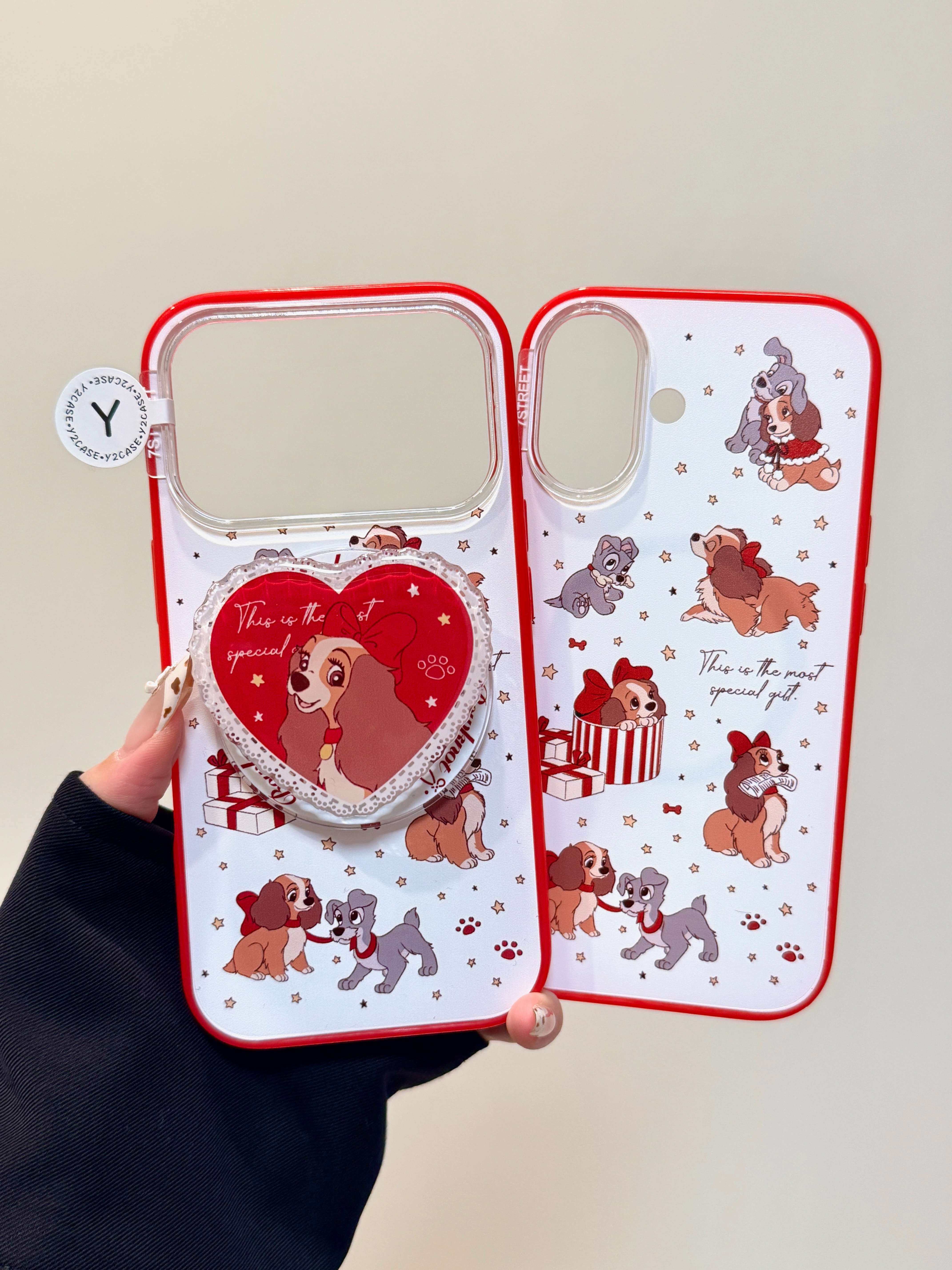 西多士磁吸壳卡通可爱圣诞红蝴蝶结爱心小猎犬手机壳适用iPhone17新款苹果16个性创意
