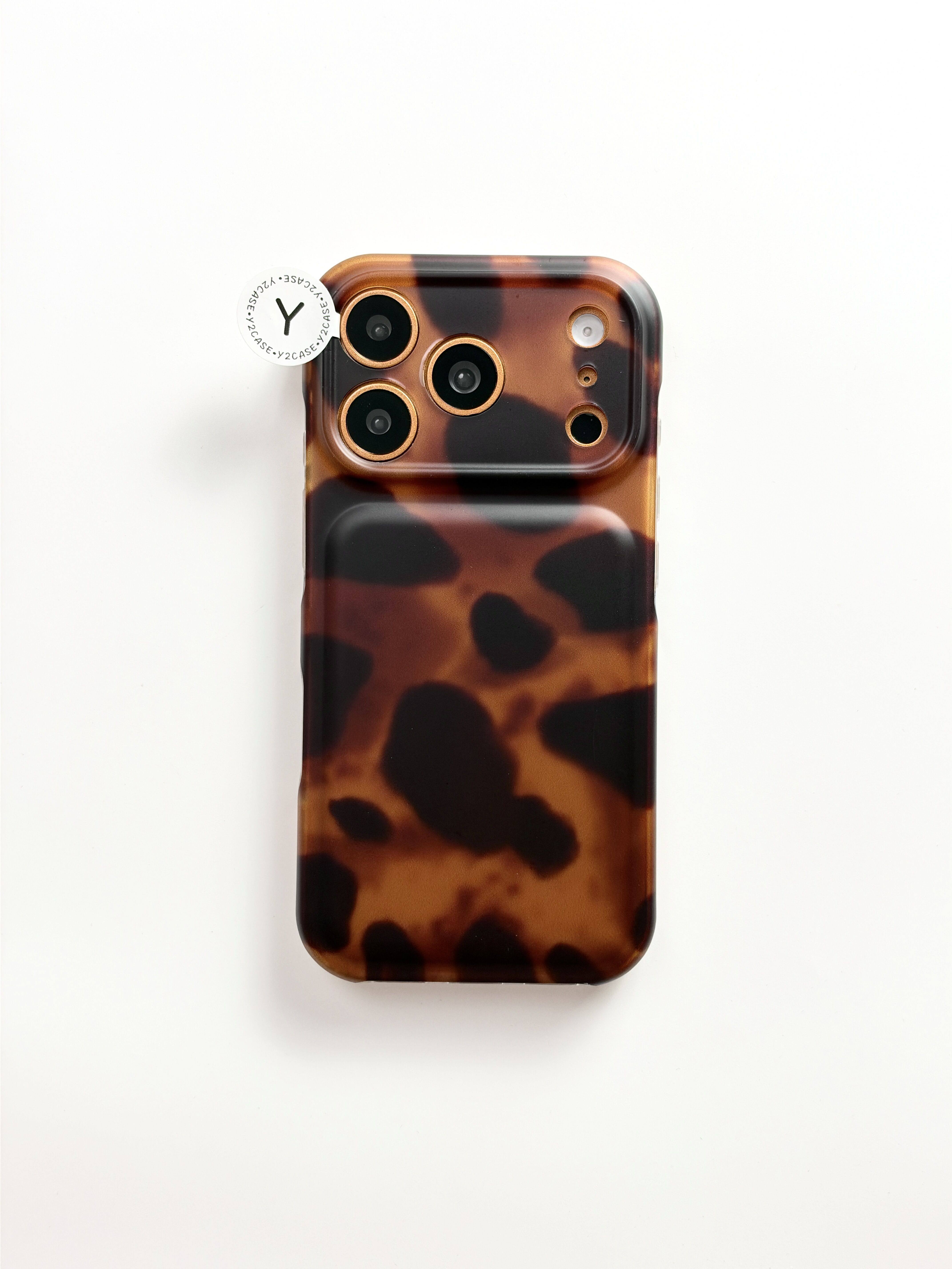 西多士磨砂ins风秋冬琥珀豹纹IMD双层手机壳适用iPhone18新款苹果17日韩个性创意16
