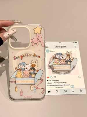 西多士jellycat礼盒小动物摇摇乐磁吸支架适用苹果16手机壳iPhone15/14保护套17promax