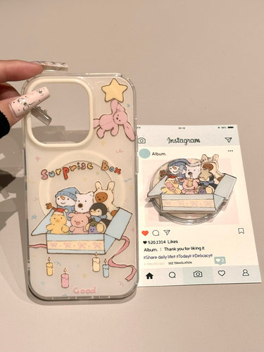 西多士jellycat礼盒小动物摇摇乐磁吸支架适用苹果16手机壳iPhone15/14保护套17promax