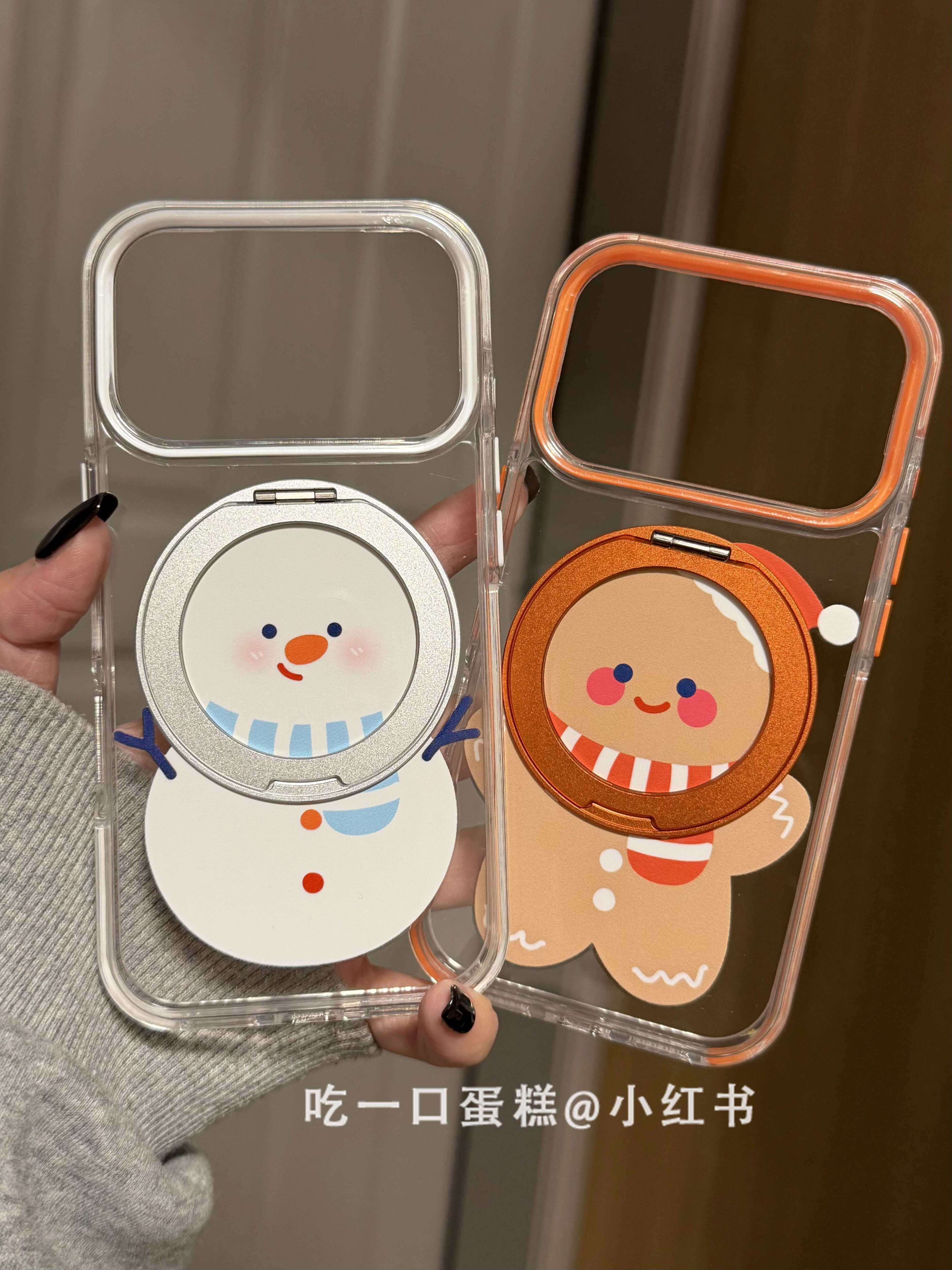 西多士圣诞帽子姜饼人支架适用苹果17promax手机壳iphone16151413网红潮ins