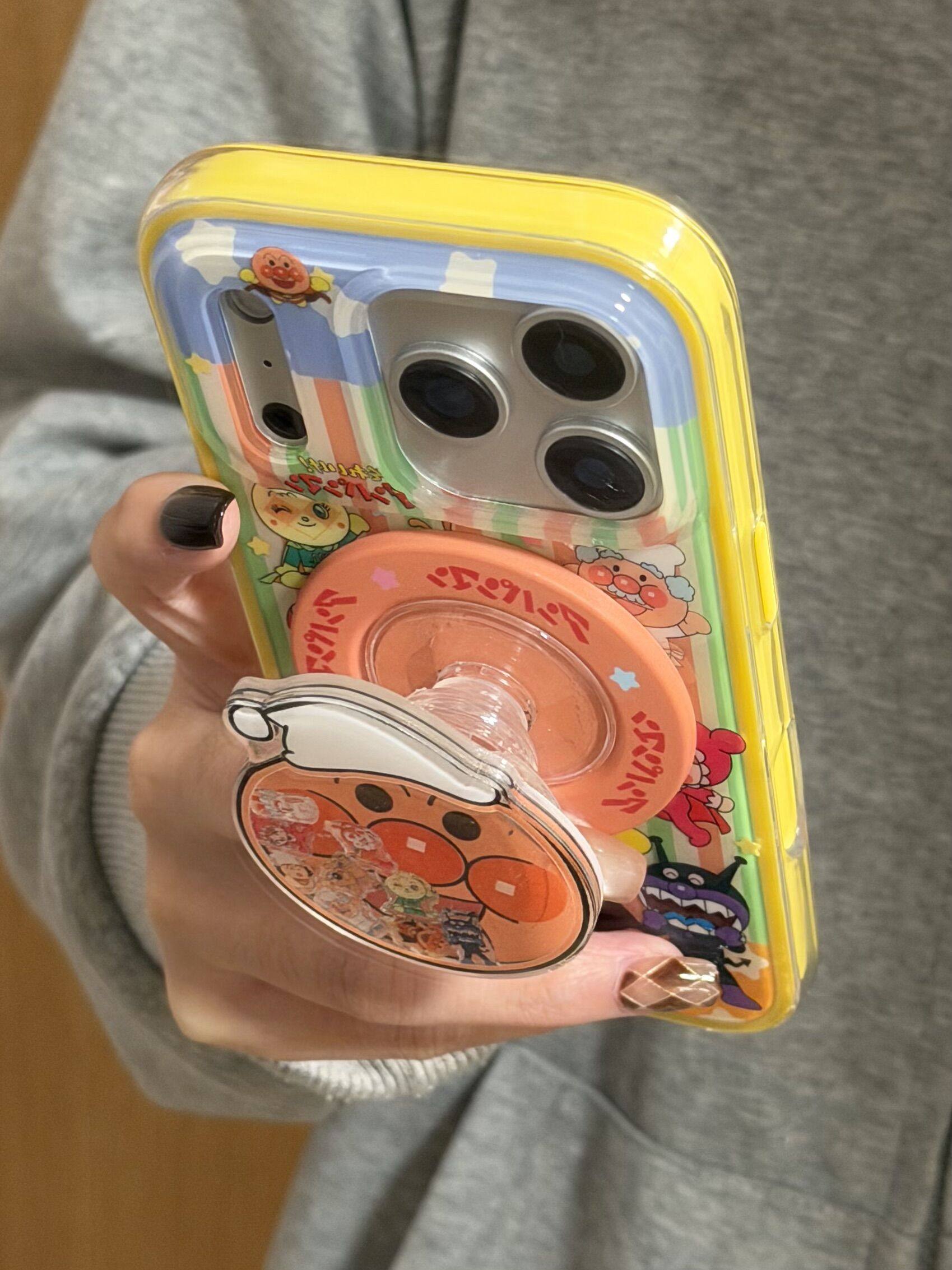 西多士蓝橙拼接小狗超人支架苹果1716promax手机壳iphone15磁吸网红