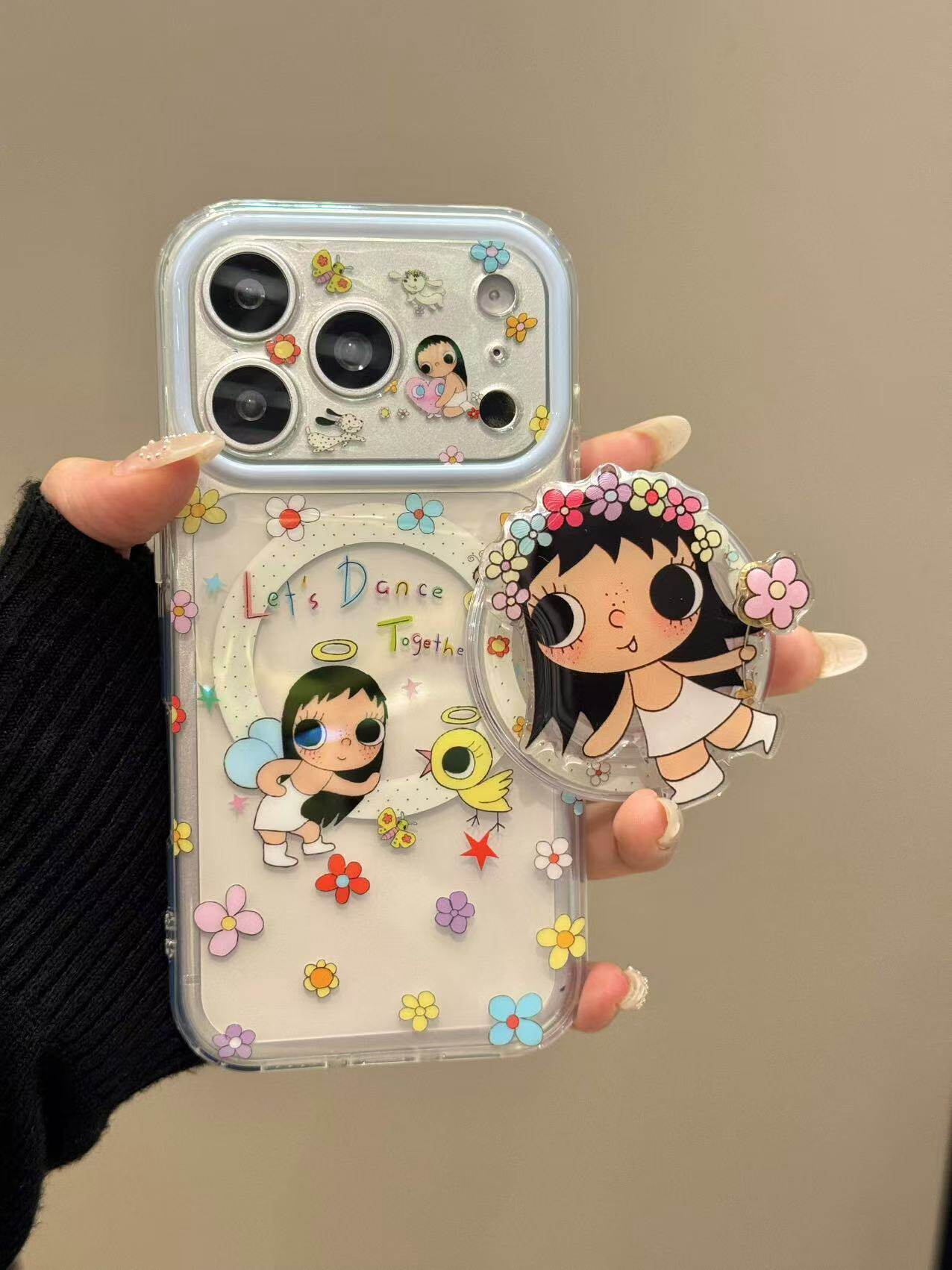 西多士ins创意花朵小鸡天使小玉磁吸适用iphone17promax苹果15手机壳16p